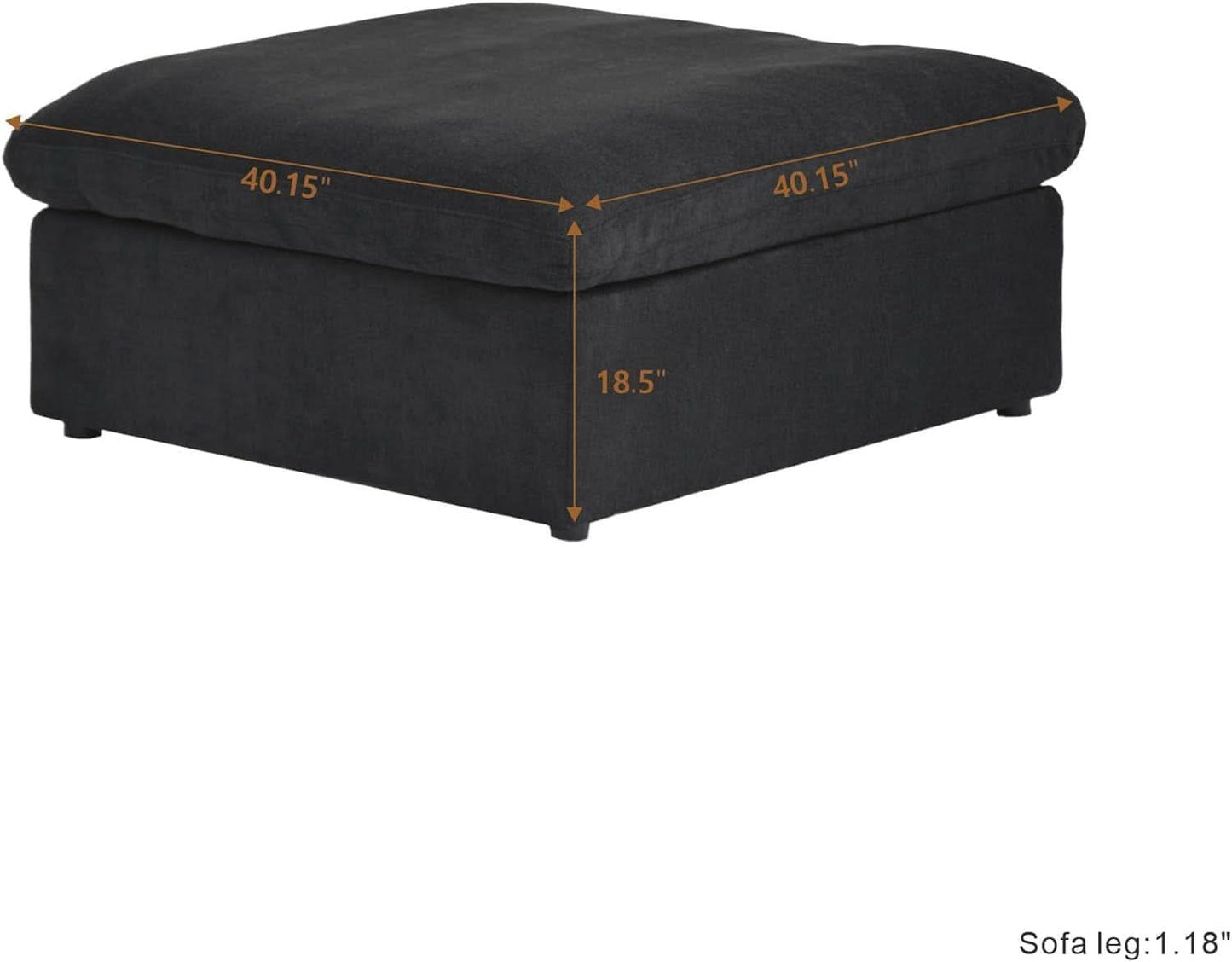 Black Storage Ottoman With Removable Cushion Covers