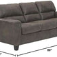 Queen Faux Leather Contemporary Sleeper Couch Gray