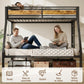 Twin Over Full Bunk Bed With Industrial Guardrail System