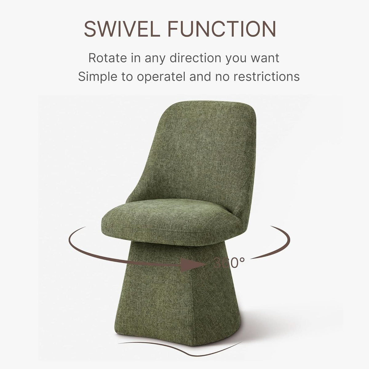Swivel Dining Chairs Set 2 Upholstered Emerald Green