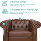 3 Piece Living Room Set With Sectional Chesterfield Sofa Chair And Leather Upholstered Loveseat