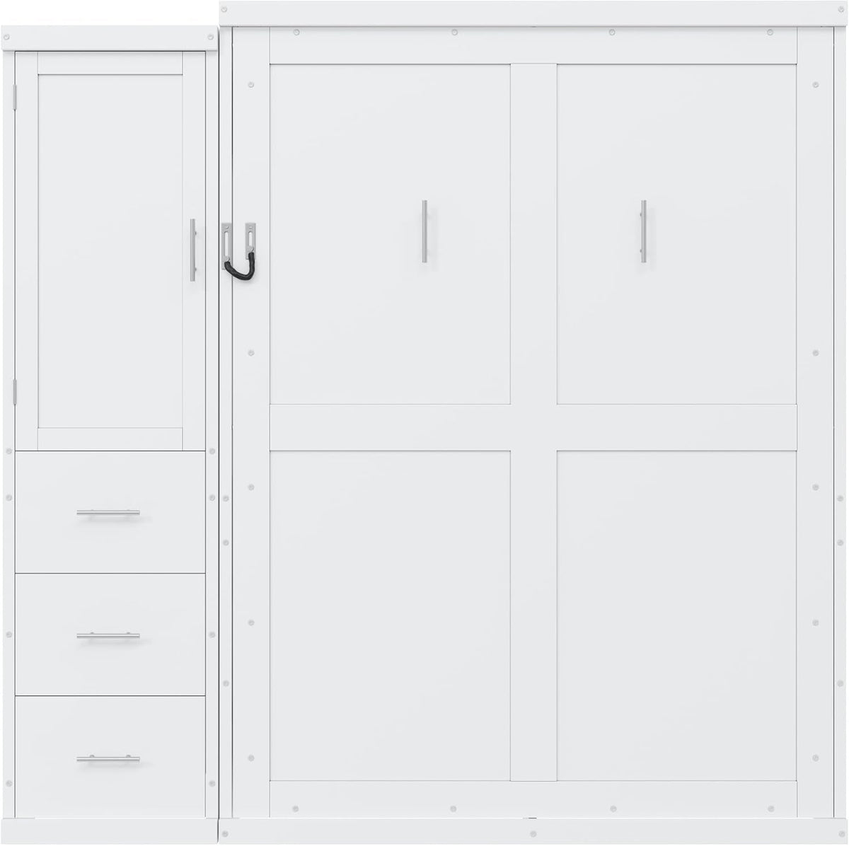 Fullsize Murphy Bed With Integrated Wardrobe Storage-4