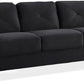 2 Piece Living Room Sofa And Loveseat Set In Black Microfiber Upholstery With 67.3 Inch Total Seat Width-2