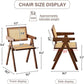 Walnut Rattan Dining Chairs Set Of 2 Ergonomic Back