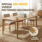 63 Inch Oak Finish Solid Wood Dining Table Contemporary