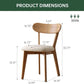 Solid Wood Oak Dining Chairs Beige Cushions