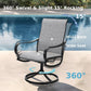 Patio Dining Set For 4 All Weather Furniture With Grey Sling Swivel Chairs