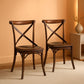 High Quality XBack Dining Chairs Two Dark Oak Finish