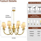 34.6in Eight Light Chandelier Over Table Fixture Living Room-2