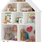 White Wooden Dollhouse Bookcase With 4Tier Storage