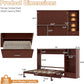 Queen Horizontal Murphy Bed With Desk Walnut Finish-1