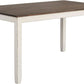 Seven Piece Rectangular Dining Table Set Two Tone Finish