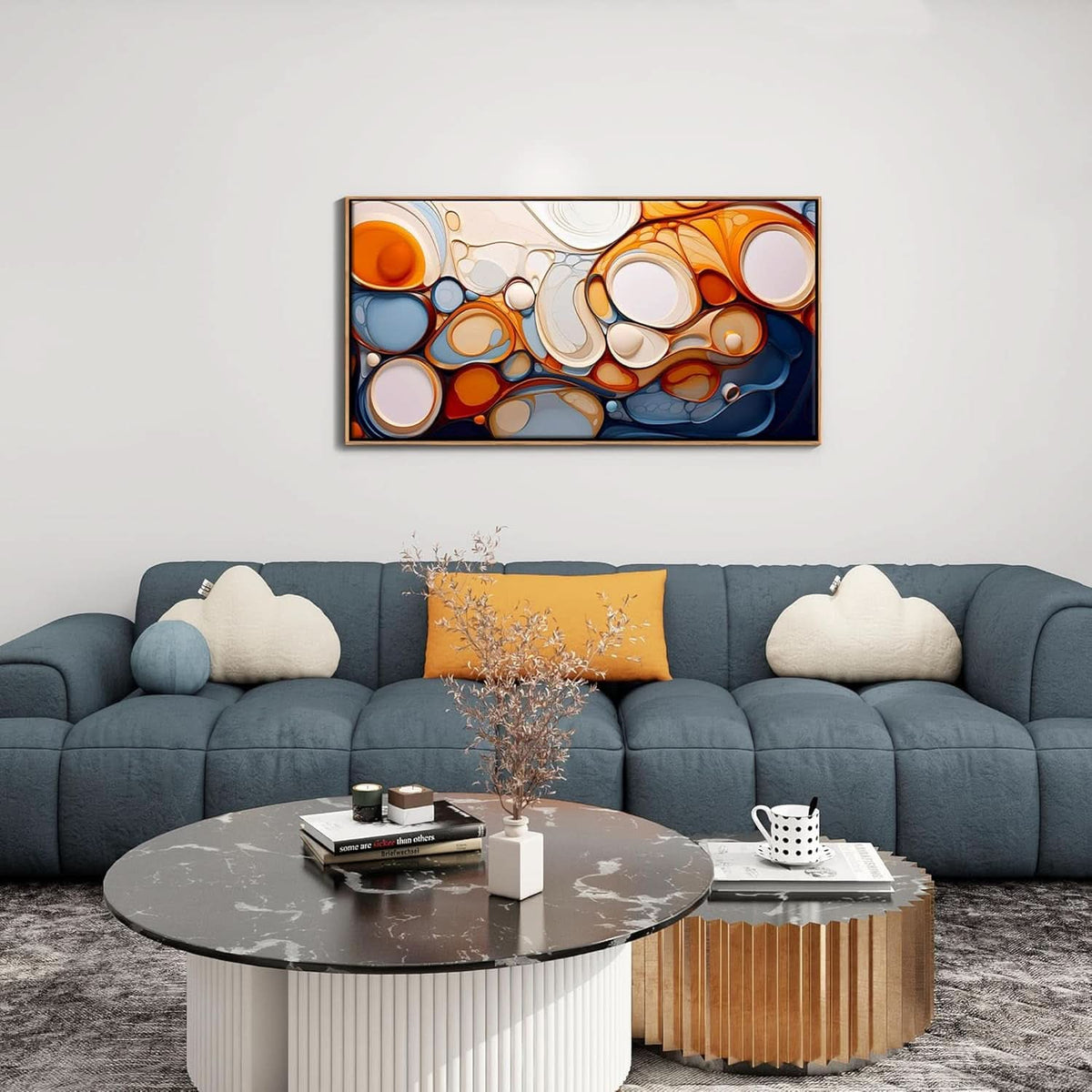 Abstract Canvas Modern Framed Wall Art 20X40 Inches-3