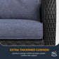 Outdoor Patio Furniture Set With Fire Pit Table 10 Piece Wicker Swivel Rocker