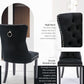Black Velvet Tufted Dining Chairs With Nailhead Trim Set of 2