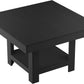 Commercial Square Dining Table Black Walnut Storage