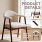 Beige Fabric Upholstered Dining Chair With Armrests