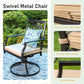 Patio Dining Set 5 Pieces With 37 Inch Table And Cushioned Swivel Chairs