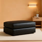 Contemporary Black Cushioned Rectangular Ottoman Finish