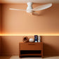 52 Inch Matte White FlushMount Ceiling Fan Dimmable