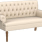 Beige Linen Loveseat Sofa With Sinuous Spring Support