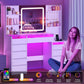 White Makeup Vanity With RGB Multicolor Illumination