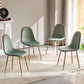 Four Green Velvet Upholstered Dining Chairs Collection