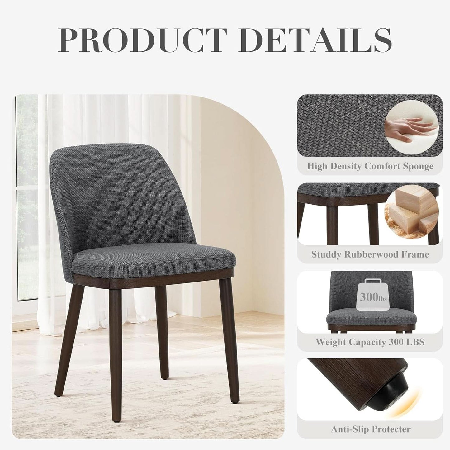 Premium Leather Dining Chairs With Cherrywood Legs