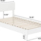 Twin Solid Wood Platform Bed White Sleek Contemporary