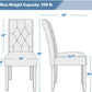 Tufted Leather Dining Chairs Set of 2 White Wood Legs
