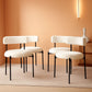 Elegant White Sherpa Upholstered Dining Chairs Set