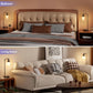 Brown Table Lamps 3-Way Dimmable With USB Ports Set Of 2