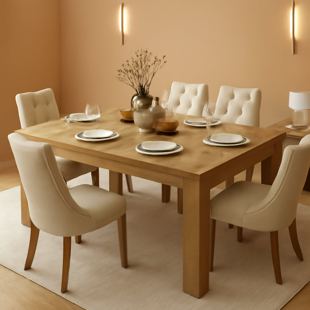 71 Farmhouse Dining Table Rectangular Natural Finish