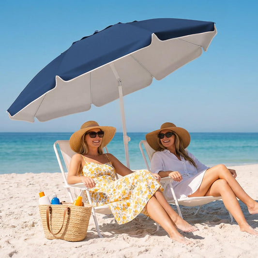 6.5ft Navy Sun Shade Umbrella Outdoor Portable Stand