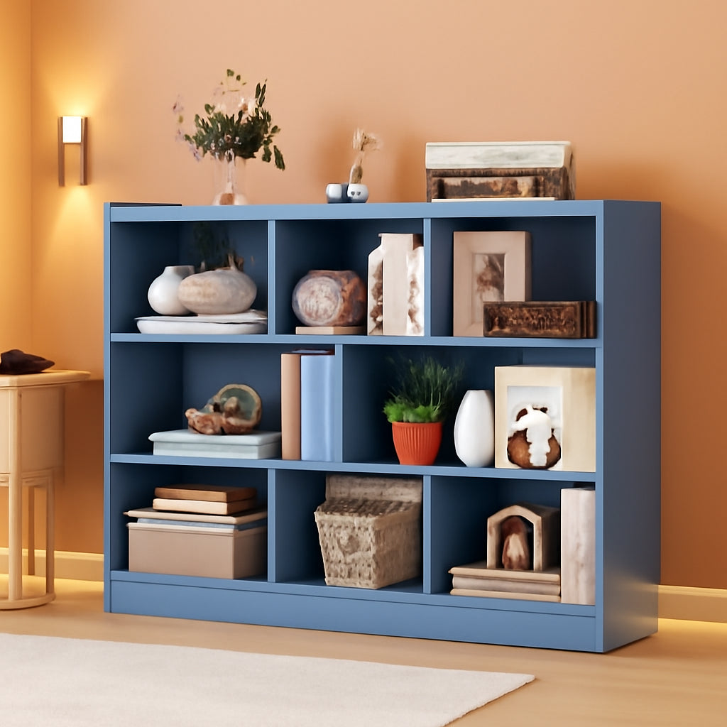 Bright Blue 8 Cube Bookcase Freestanding Multifunctional