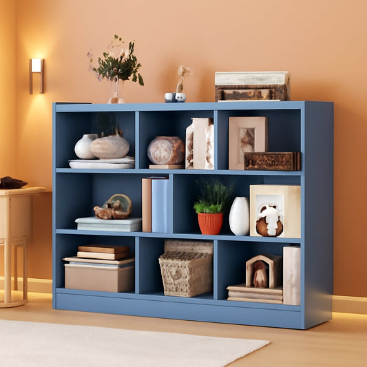 Bright Blue 8 Cube Bookcase Freestanding Multifunctional