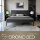 King Size Platform Bed Ebony Solid Wood Construction