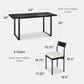 Six Seat Contemporary Dining Set Black Upholstered
