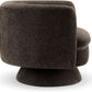 360 Degree Swivel Chair Espresso Velvet Upholstery