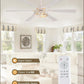 65 Inch White Caged Ceiling Fan With Remote