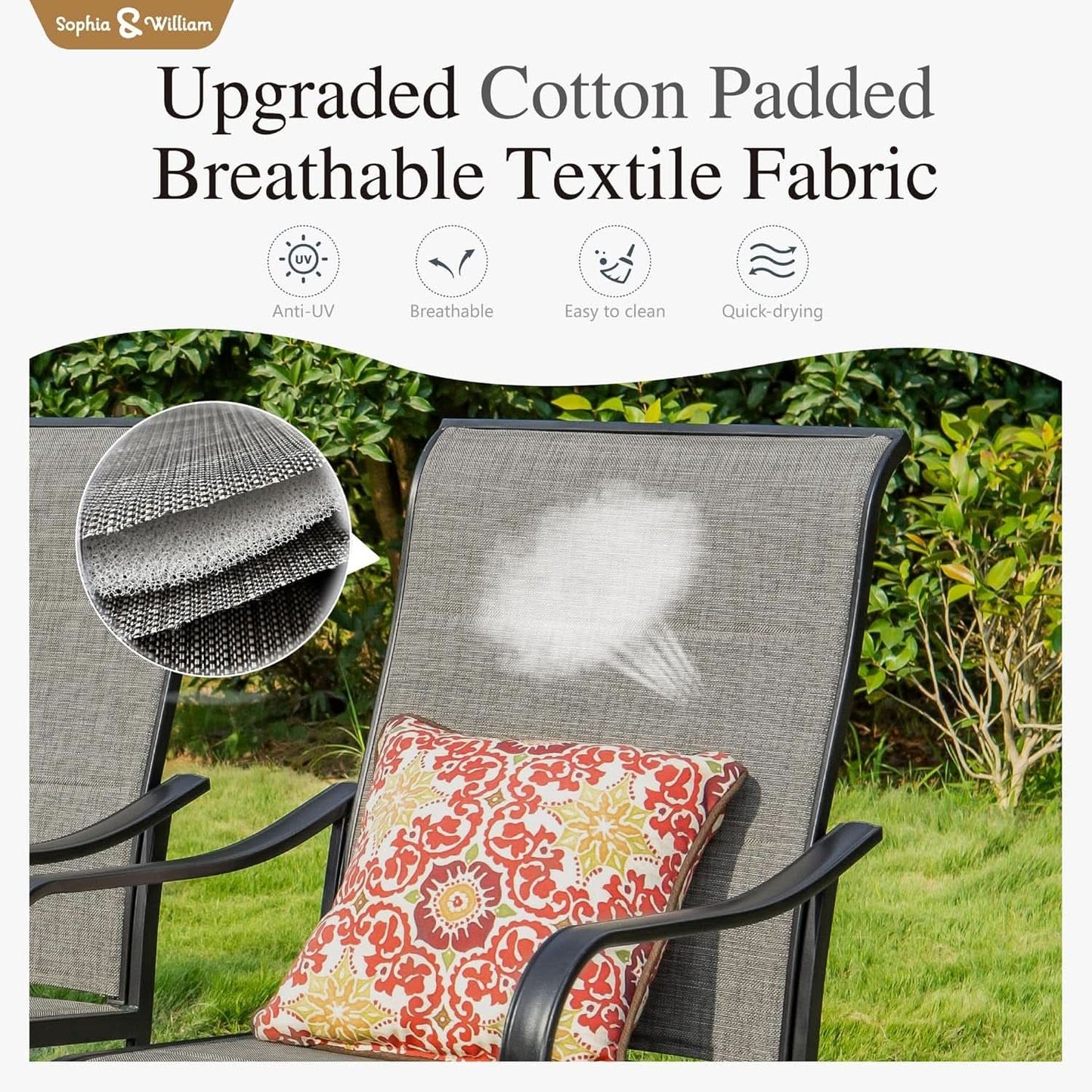 Patio Furniture Set Table For 8 Grayish Brown Swivel Chairs