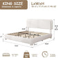 King Boucle Snow White Height Adjustable Platform Bed