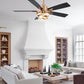 Contemporary Black Iron Reversible Fandelier Ceiling Fan