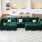 Luxurious Emerald Green Velvet Modular Sleeper Sofa