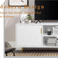 White Solid Wood TV Stand 60Inch Entertainment Center