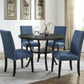 Biony Blue Fabric Dining Chair Set of 2 With Nailhead Trim
