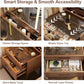 Walnut Finish Contemporary Vanity Desk Integrated Mirror