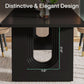 Black 71 Inch Dining Table For Six With Wood Pedestal