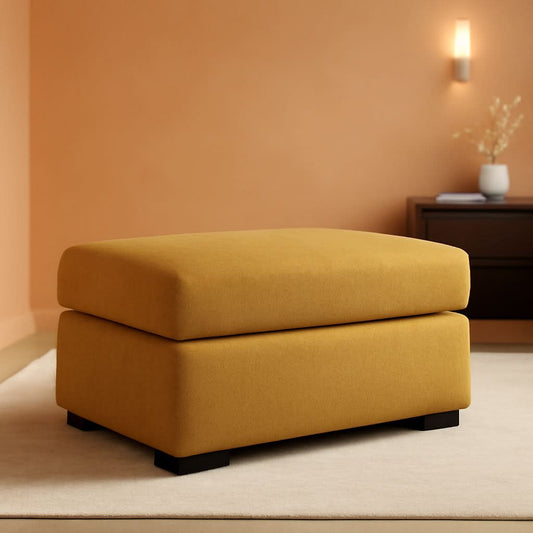 Yellow Modern Ottoman With Premium Upholstery Fabric