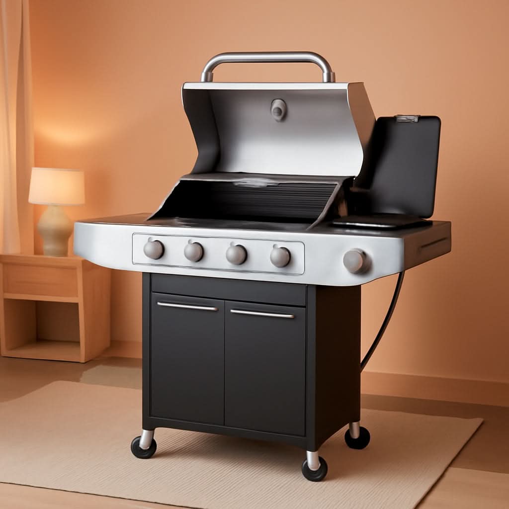 Four Burner Propane Grill Professional Stainless Steel
